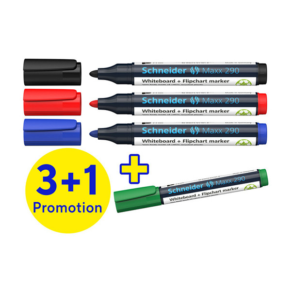 Schneider Maxx 290 whiteboard marker ronde punt in kleur assortiment (4 stuks) 211103 - 1