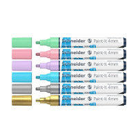 Schneider Paint-It 320 acrylmarker 4mm in pastel assorti (6 kleuren) 211183
