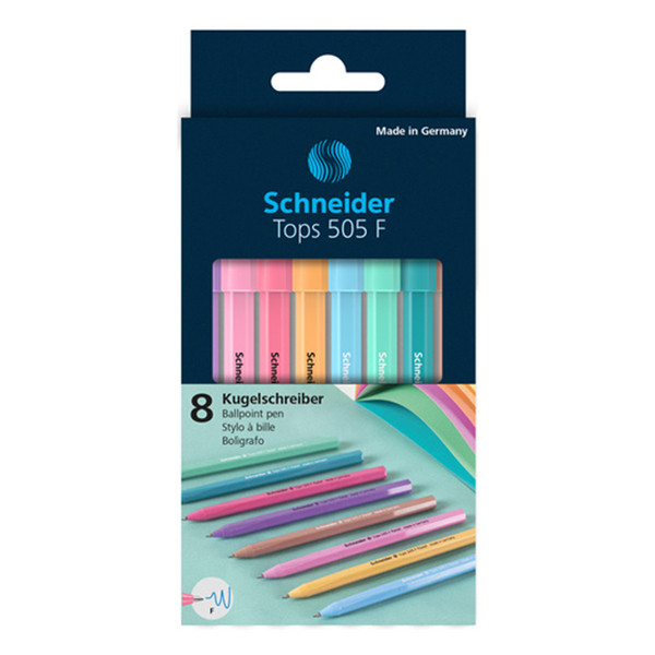 Schneider Tops F balpen pastel assorti (8 stuks) Schneider 123inkt.be