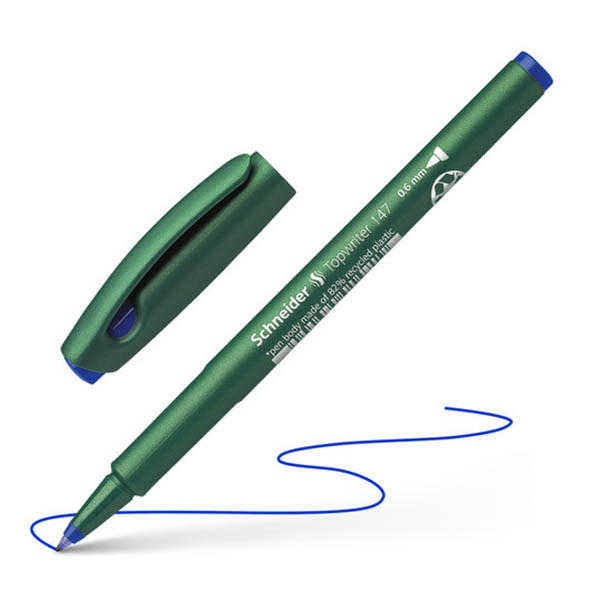 Schneider Topwriter 147 fineliner lijnbreedte 0,6 mm blauw 211009 - 1