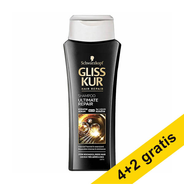 Aanbieding: 6x Schwarzkopf Gliss Kur Ultimate Repair shampoo (250 ml) SSC01194 - 1