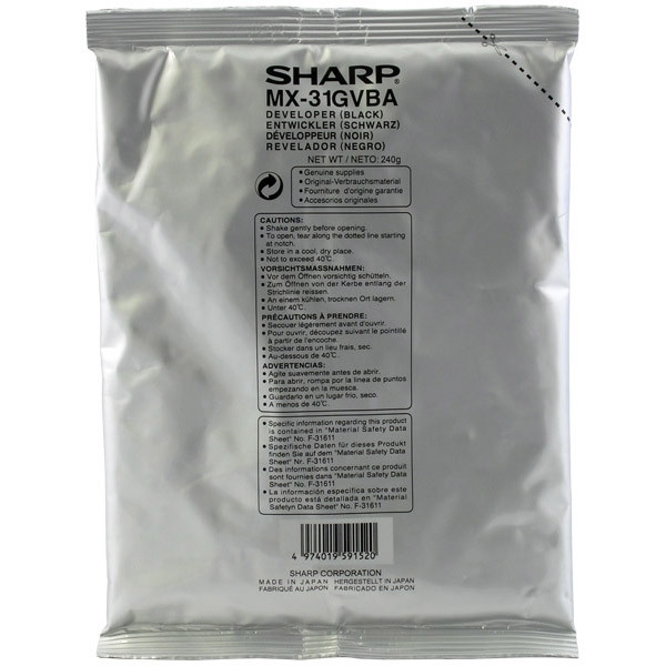 Sharp MX-31GVBA developer zwart (origineel) MX-31GVBA 082296 - 1