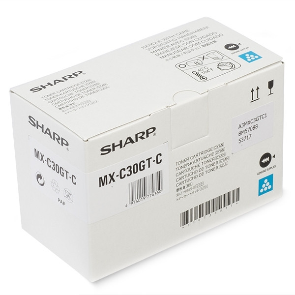 Sharp MX-C30GTC toner cyaan (origineel) MXC30GTC 082724 - 1