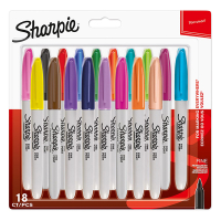 Sharpie Fine permanent marker assorti 18 stuks (1 mm rond) 423889