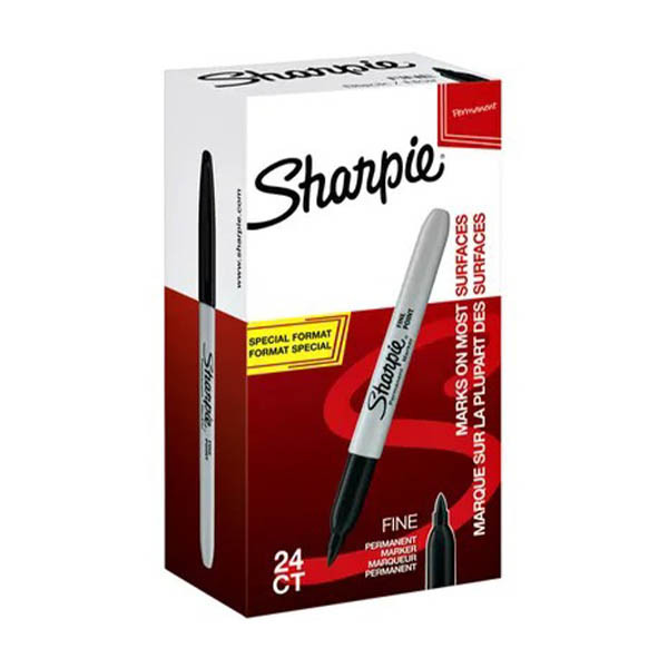 Sharpie permanent marker watervast (fijne punt) (24 stuks) 424490 - 1