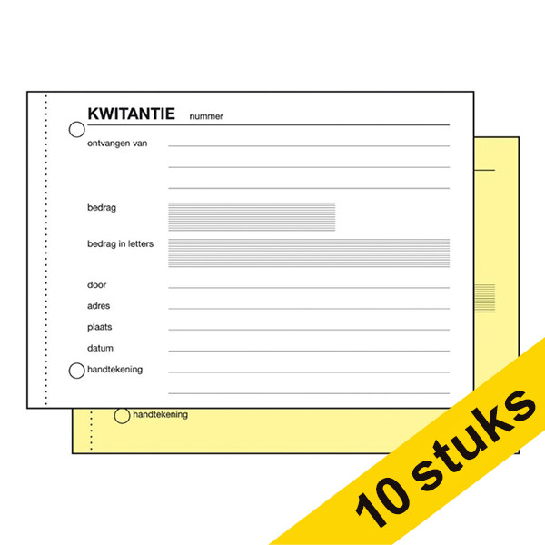 Aanbieding: 10x Sigel Expres kwitantieboekje zelfkopiërend met copystop (50 vellen) 208484 - 1