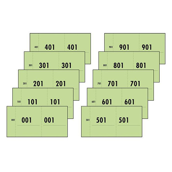 Sigel Expres nummerblok 1-1000 groen (10 blokjes van 100 vellen) 76153 208550 - 2