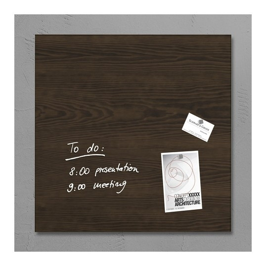 Sigel magnetisch glasbord 48 x 48 cm dark wood SI-GL255 208825 - 1