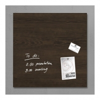 Sigel magnetisch glasbord 48 x 48 cm dark wood SI-GL255 208825