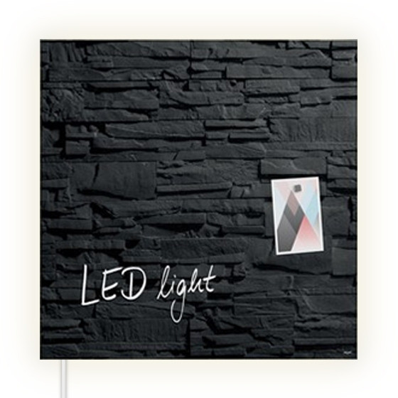 Sigel magnetisch glasbord 48 x 48 cm leisteen LED light SI-GL404 208856 - 1