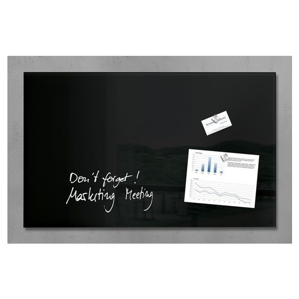 Sigel magnetisch glasbord 78 x 48 cm zwart SI-GL130 208796 - 1