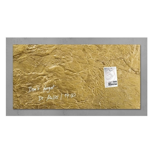 Beurs opblijven Ontdek Sigel magnetisch glasbord 91 x 46 cm goud Sigel 123inkt.be