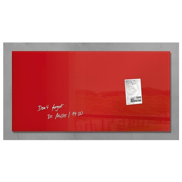 Sigel magnetisch glasbord 91 x 46 cm rood SI-GL147 208807 - 1