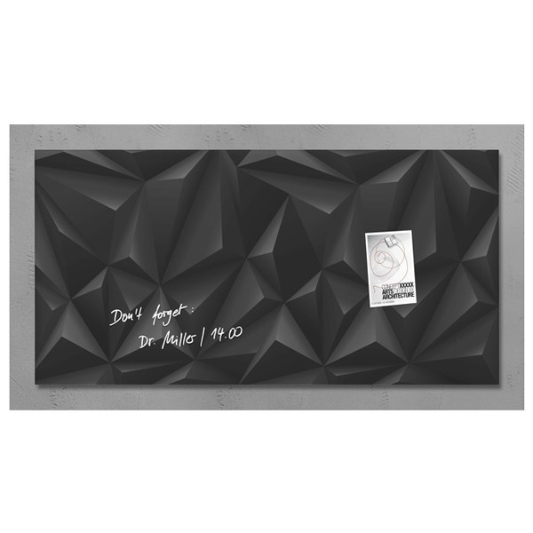 Sigel magnetisch glasbord 91 x 46 cm zwart diamond SI-GL261 208831 - 1