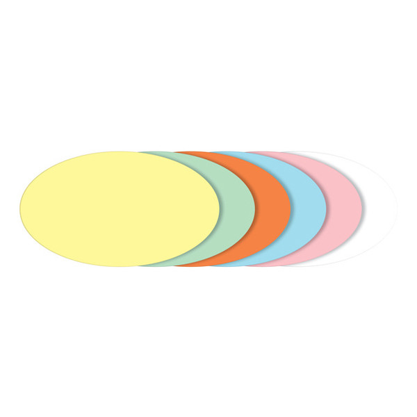 Sigel moderatiekaarten ovaal 11 x 19 cm assorti kleur (250 stuks) SI-MU102 208914 - 1