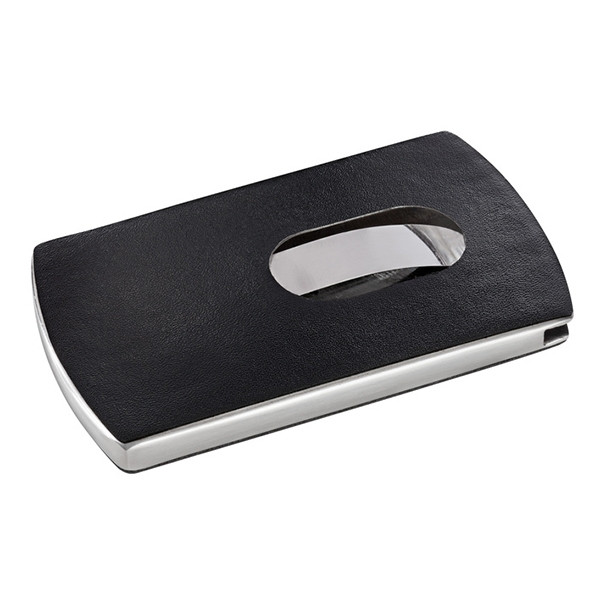 Sigel visitekaartetui zilver/zwart lederlook SI-VZ121 208615 - 1