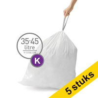 Aanbieding: 5x Simplehuman code K vuilniszakken met trekband 35-45 liter (20 stuks) SSI06057