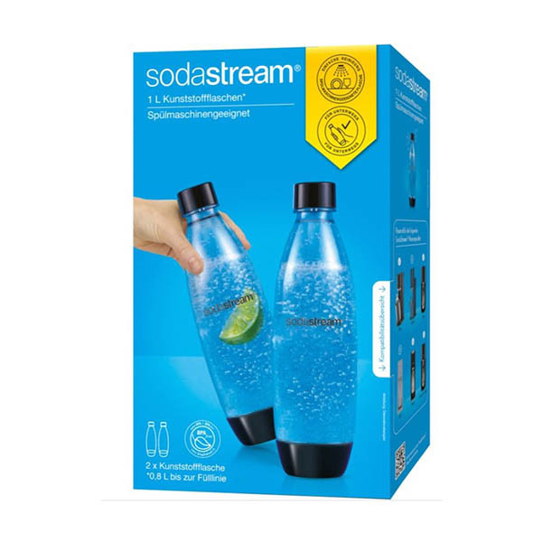 SodaStream Duopack PET Fuse flessen universeel zwart 1 liter (2 stuks) 423667 - 3
