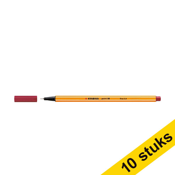 Aanbieding: 10x Stabilo Point 88 fineliner karmijnrood 200215 - 1