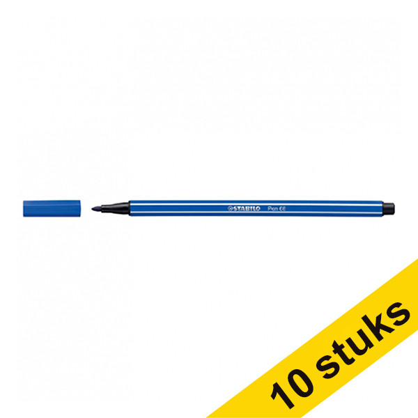 Aanbieding: 10x Stabilo point 68 viltstift donkerblauw 200242 - 1