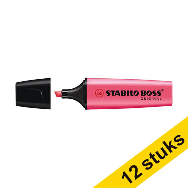 Aanbieding: 12x Stabilo BOSS markeerstift fluorescerend roze 200011 - 1