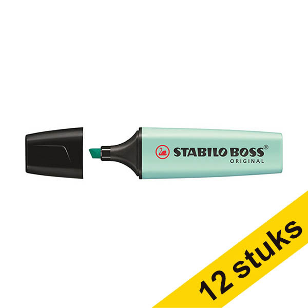 Aanbieding: 12x Stabilo BOSS markeerstift pastelblauw 200377 - 1