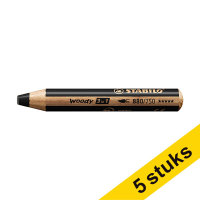 Aanbieding: 5x Stabilo Woody 3in1 kleurpotlood zwart 206134