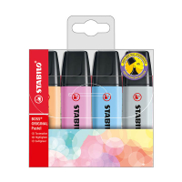Stabilo BOSS Pastel markeerstiften (oranje, grijs, blauw, fuchsia) 206311