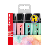 Stabilo BOSS Pastel markeerstiften (roze, lila, munt, turquoise) 206309