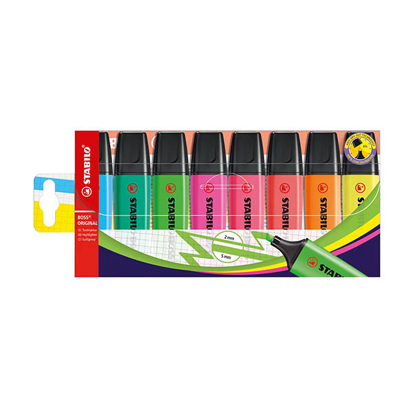 Stabilo BOSS fluostiften assortiment (8 kleuren) 206308 - 1