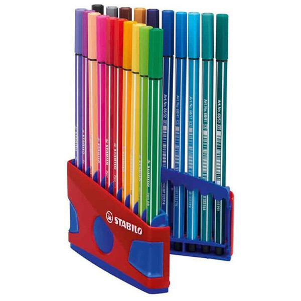 Stabilo Point 68 ColorParade viltstift rood/blauw (20 stuks) 200194 - 1