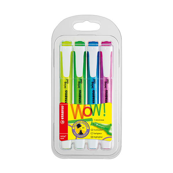 Stabilo Swing Cool markeerstiften assorti (4 kleuren) 206314 - 1