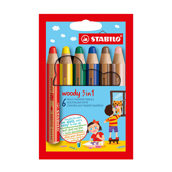 Stabilo Woody 3-in-1 kleurpotloden (6 stuks) 206135 - 1