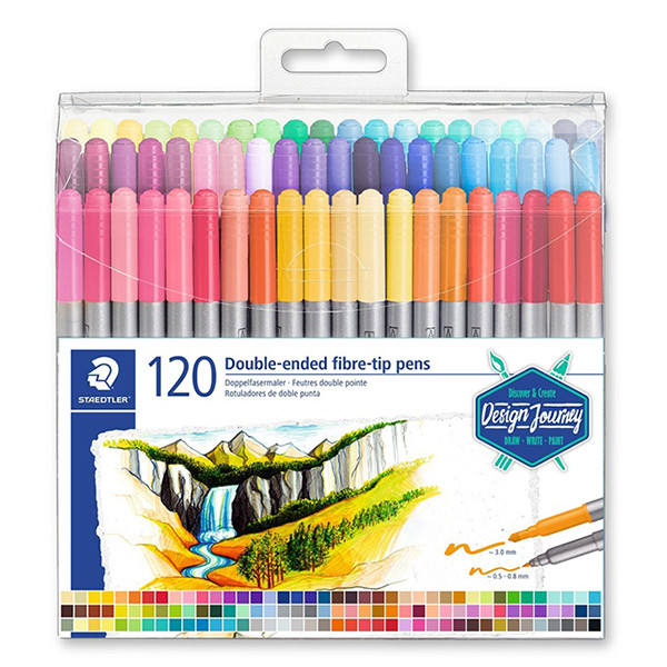 Staedtler 3200 viltstiften met dubbele punt (120 stuks) 3200TB120 209519 - 1