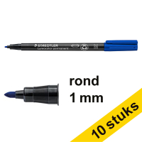 Staedtler Aanbieding: 10x Staedtler Lumocolor 317 permanent marker blauw (1 mm rond)  424747