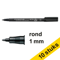Staedtler Aanbieding: 10x Staedtler Lumocolor 317 permanent marker zwart (1 mm rond)  424745