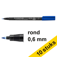 Staedtler Aanbieding: 10x Staedtler Lumocolor 318 permanent marker blauw (0,6 mm rond)  424739