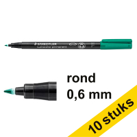Staedtler Aanbieding: 10x Staedtler Lumocolor 318 permanent marker groen (0,6 mm rond)  424740