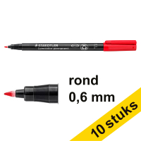Staedtler Aanbieding: 10x Staedtler Lumocolor 318 permanent marker rood (0,6 mm rond)  424738