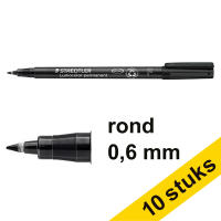 Aanbieding: 10x Staedtler Lumocolor 318 permanent marker zwart (0,6 mm rond)