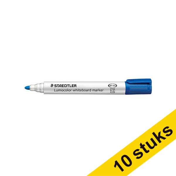 Aanbieding: 10x Staedtler Lumocolor 351 whiteboard marker blauw (2 mm rond) 209732 - 1