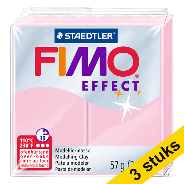 Aanbieding: 3x Fimo klei effect 57g pastelroze | 205 424685 - 1