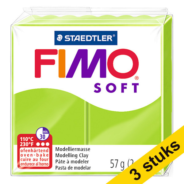 Aanbieding: 3x Fimo soft klei 57g appelgroen | 50 424710 - 1
