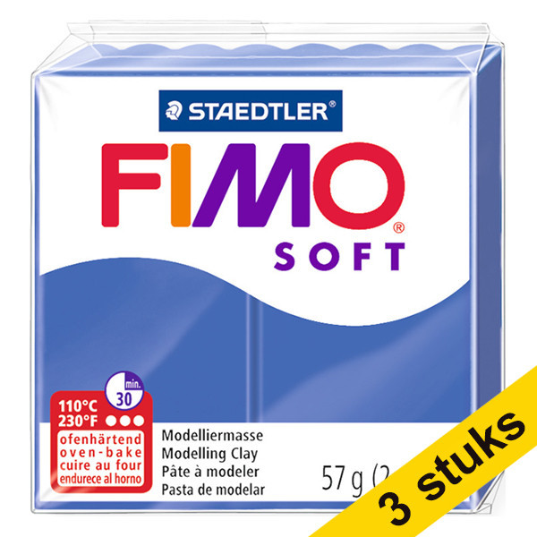 Aanbieding: 3x Fimo soft klei 57g briljantblauw | 33 424650 - 1