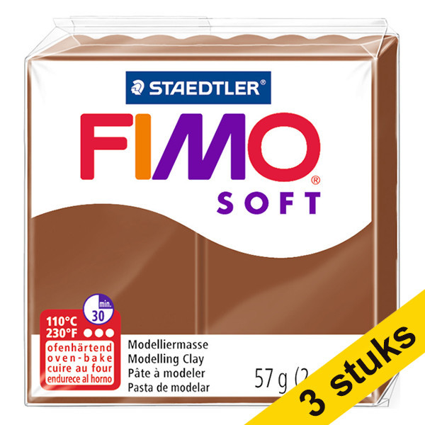 Aanbieding: 3x Fimo soft klei 57g caramel | 7 424705 - 1