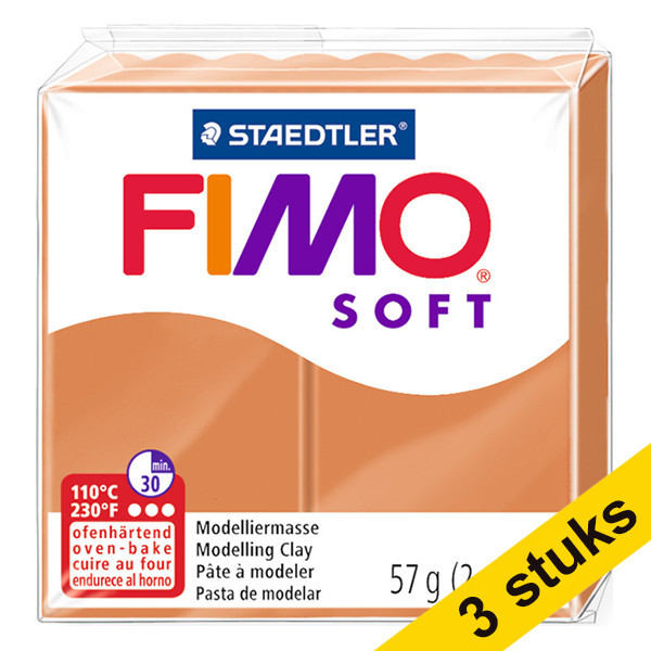 Aanbieding: 3x Fimo soft klei 57g cognac | 76 424657 - 1