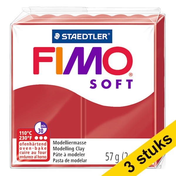 Aanbieding: 3x Fimo soft klei 57g kerstrood | 2P 424680 - 1