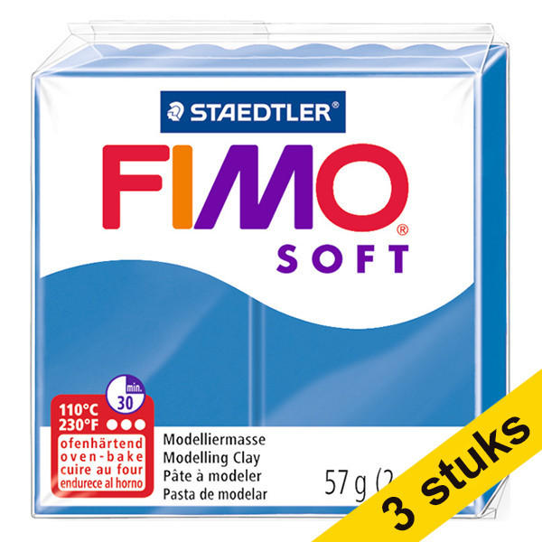 Aanbieding: 3x Fimo soft klei 57g pacificblauw | 37 424651 - 1
