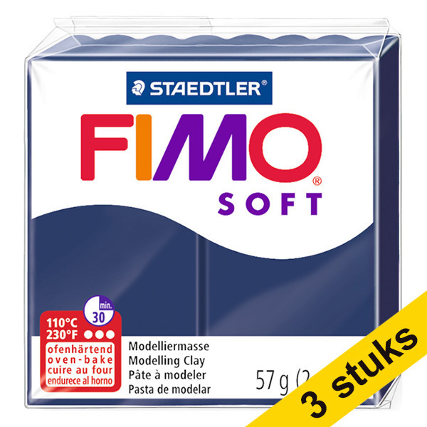 Aanbieding: 3x Fimo soft klei 57g windsorblauw | 35 424702 - 1