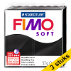 Aanbieding: 3x Fimo soft klei 57g zwart | 9 424714 - 1